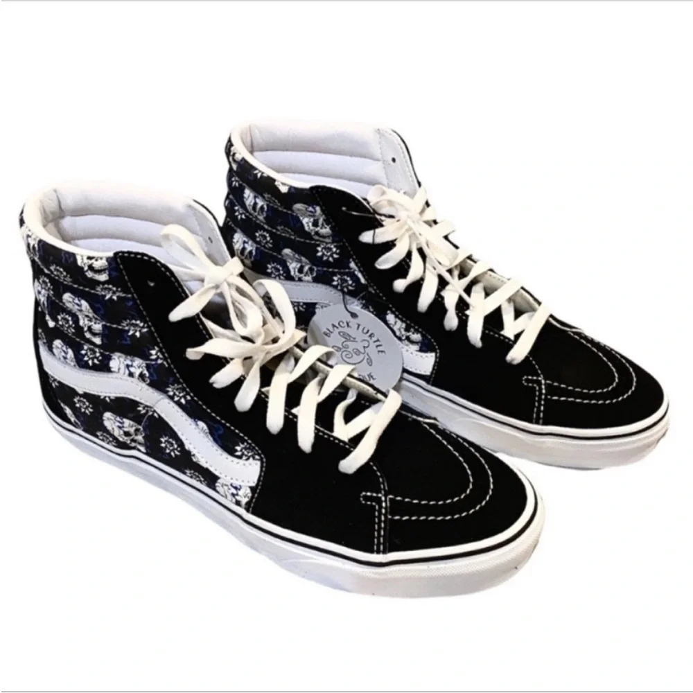 VANS Sk8-Hi Flash Skulls canvas high-top skate shoe NEW - Picture 6 of 11